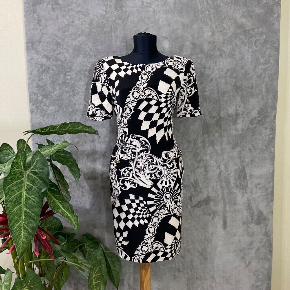 Rickie Freeman For Teri Jon  Silk artsy art to wear shift Dress women’s Size 2